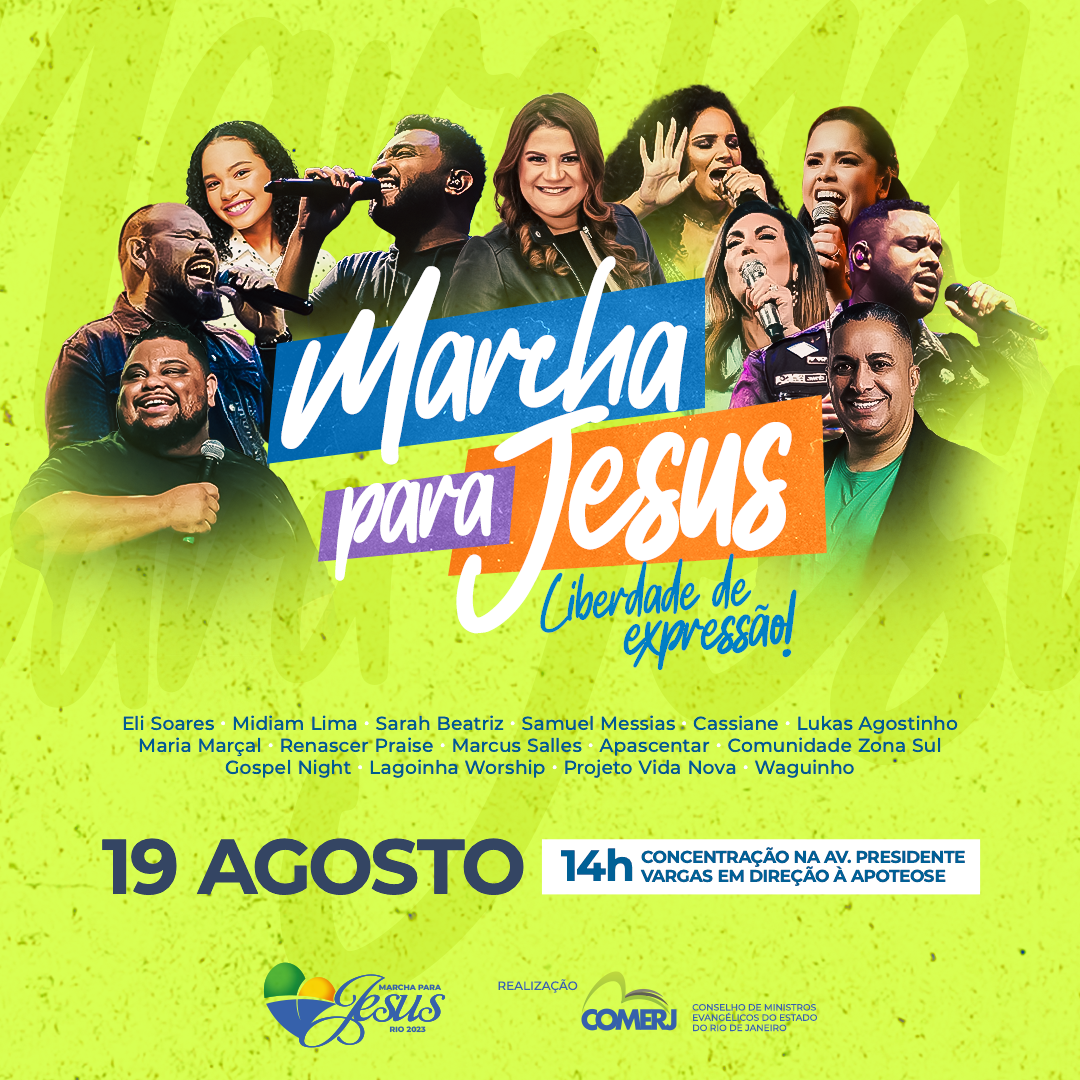 Em defesa da liberdade de expressão, Marcha Para Jesus acontece no dia 19 de agosto no Rio de Janeiro