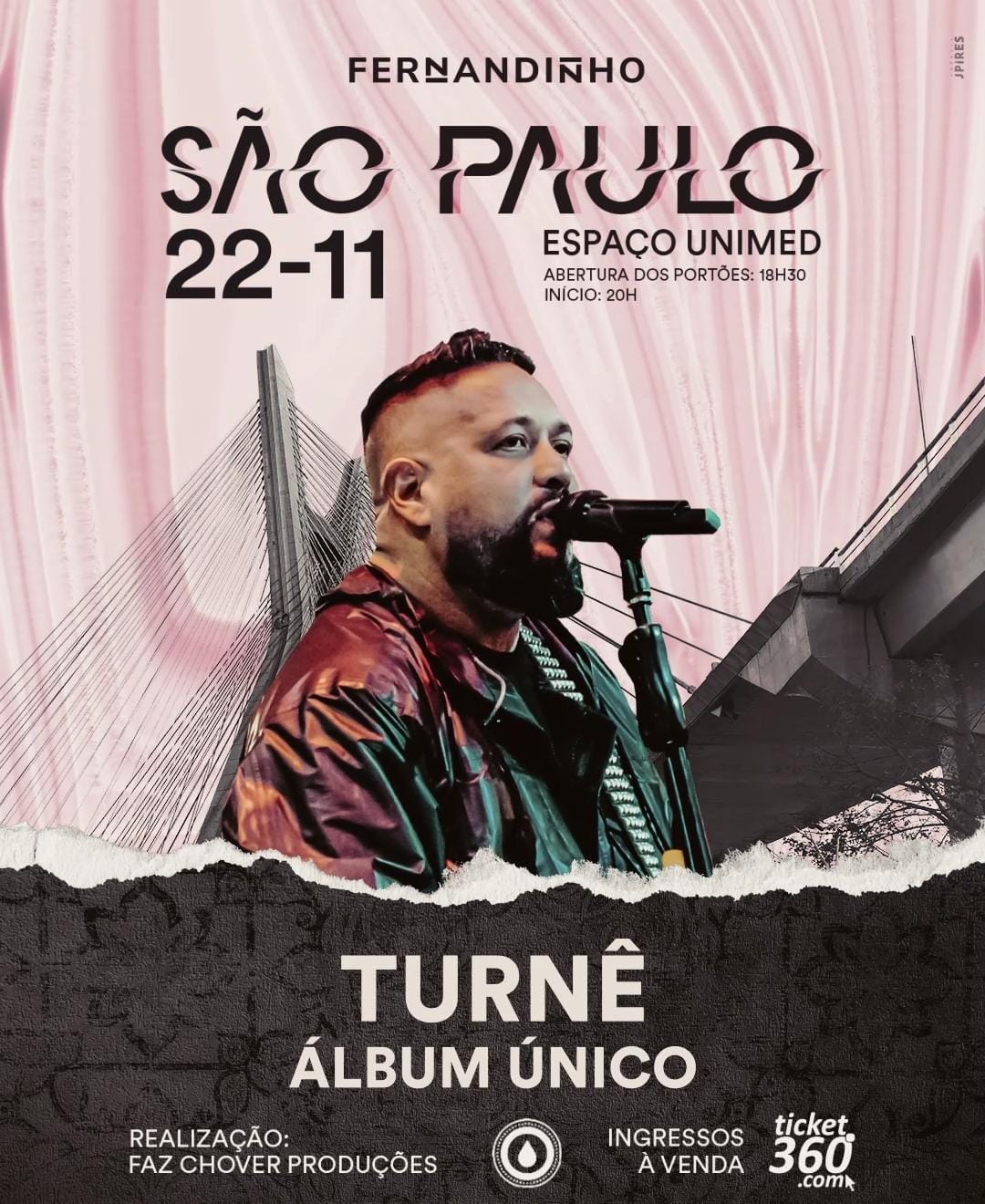 Indicado pela primeira vez ao Grammy Latino, Fernandinho se apresenta com o álbum “Único” no Espaço Unimed, em São Paulo